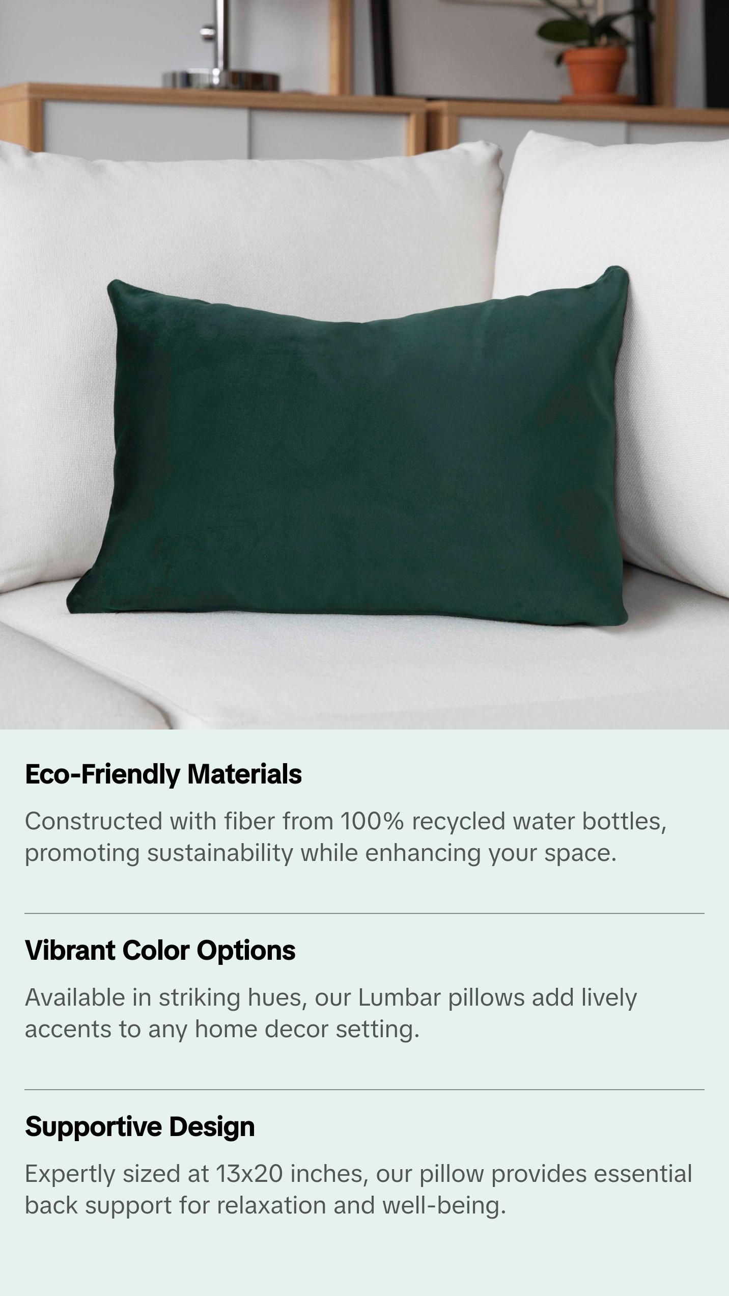 The Lumbar Pillow - Moss Recycled Velvet