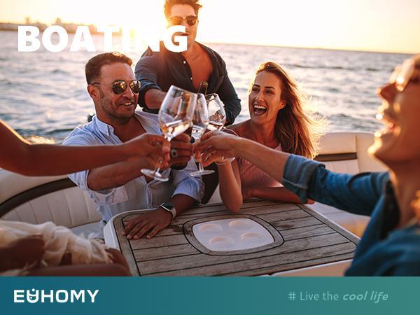 EUHOMY【2025】 12 Volt Refrigerator, 37/53Quart(35L/50L) Car Fridge Freezer 12V/24V DC 110-240V AC,Truck, Boat. 12V Portable Refrigerator -4℉~68℉, Large Zone Electric Cooler with Wheels & 2 Baskets for RV, Travel,