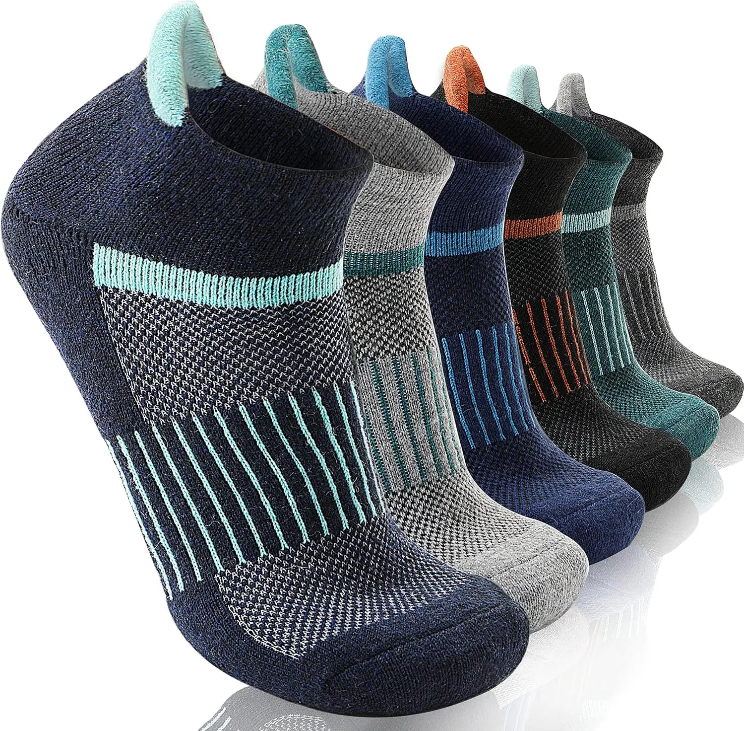 6 Pairs Athletic Crew Socks for Men, Sport Socks, Breathable Mesh Socks, Cushioned Casual Socks, Comfortable Ankle Socks for Running Gym Daily Wear No Show Socks for Women Men