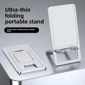 Ultra-Thin Foldable Stand Aluminum Alloy Universal for Phone & Tablet Portable Compact Perfect for Video Work Live Streaming Cellphone Smartphone