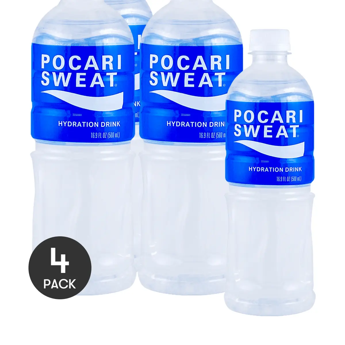 4 Pack POCARI SWEAT Electrolyte Water 16.9 fl oz - Japanese Sports Drink, Hydration & Recovery