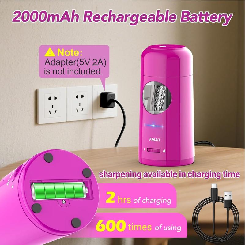 【Valentines Gift for Teachers】AFMAT Fully Automatic Electric Pencil Sharpener with 2000mAh Rechargeable Battery for 7-11.5mm Jumbo Pencils Hands-Free Auto In & Out Sharpening System, Mechanical Pencil Sharpener, Oversized Pencil Sharpener,  Teacher Stuff