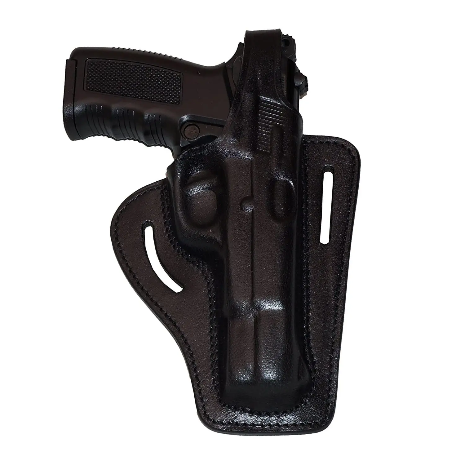 Browning HP Pancake OWB Leather Holster, 2 Slot, Thumb Break Right Hand (Alis309)