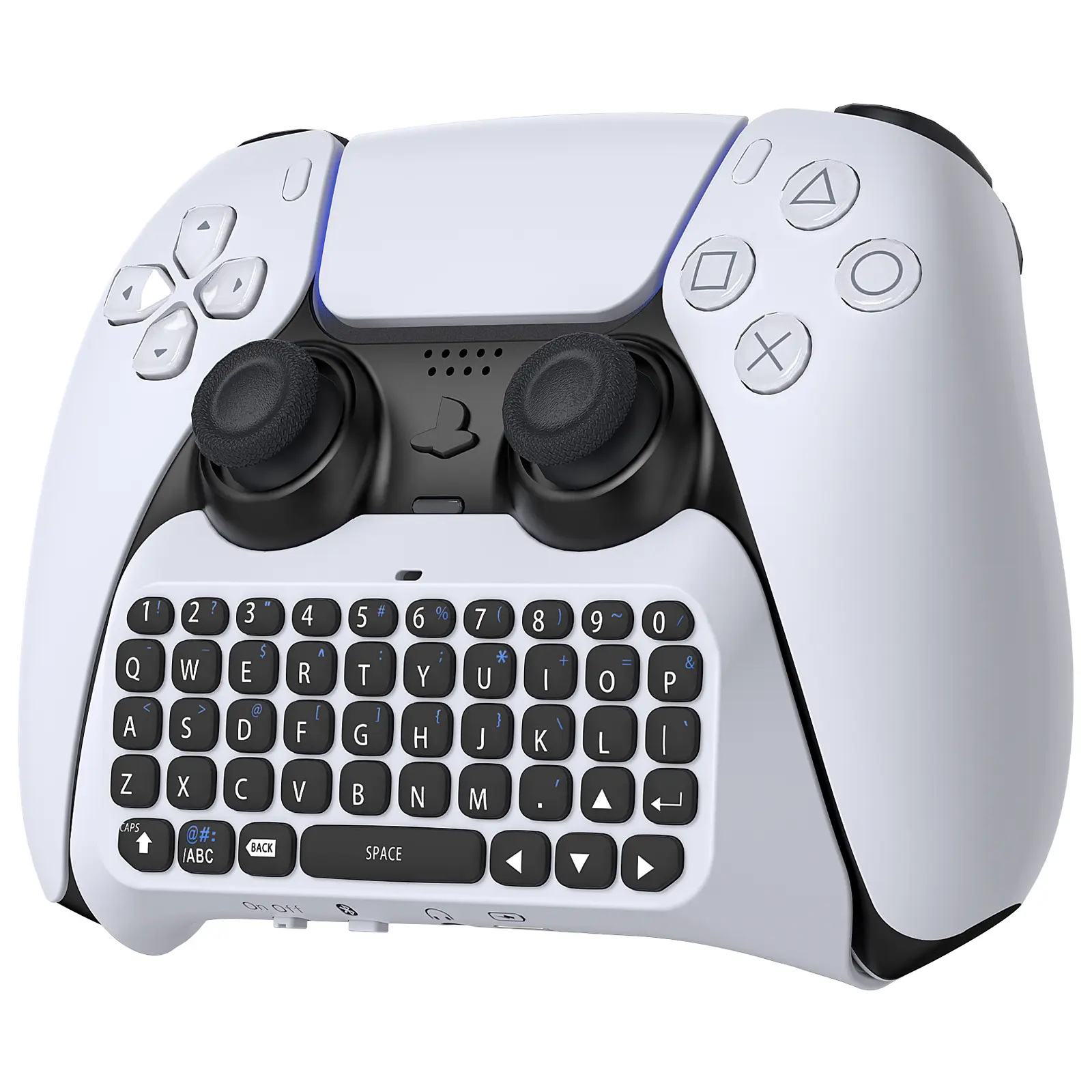 MENEEA Ergonomic Wireless Video Game Controller Keyboard for PS5 - Bluetooth 3.0 Mini Portable Gaming Attachment Controller, Built-in Speaker, 3.5MM Audio Jack, Charged Separately for Voice Chat, Console Gaming Accessories, Gaming Attachment Controllers