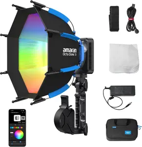 amaran Ray 120c RGB Video Light,120W full-color Portable Studio Light IP54,CCT 1,800K-20,000K,APP Control Bowens Mount LED Lights for Photography w/Softbox Portable Bag