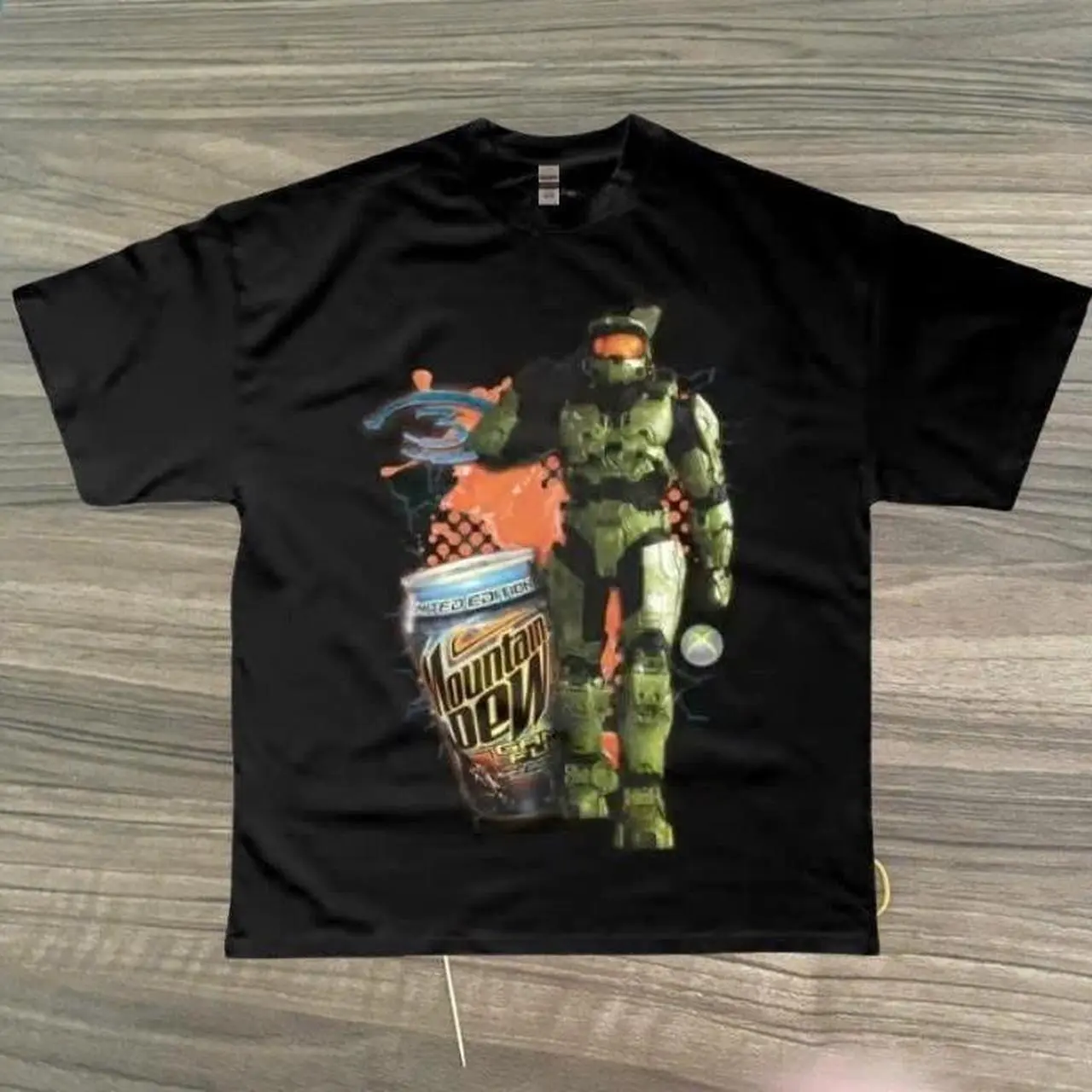 Gildan Men's and Women's T-shirt, Halo Master Chief Mountain Graphic Tee, Y2k Unisex Graphic Tees Gothic Grunge Emo Scene Amity Affliction Style Clothes Menswear Womenswear Streetwear