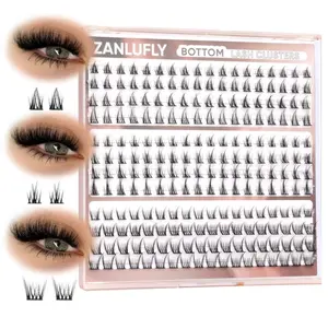 ZANLUFLY Natural Lower Lashes DIY Cluster Eyelash Extension - Wispy Bottom Lash Clusters 5-8MM, 3 Styles
