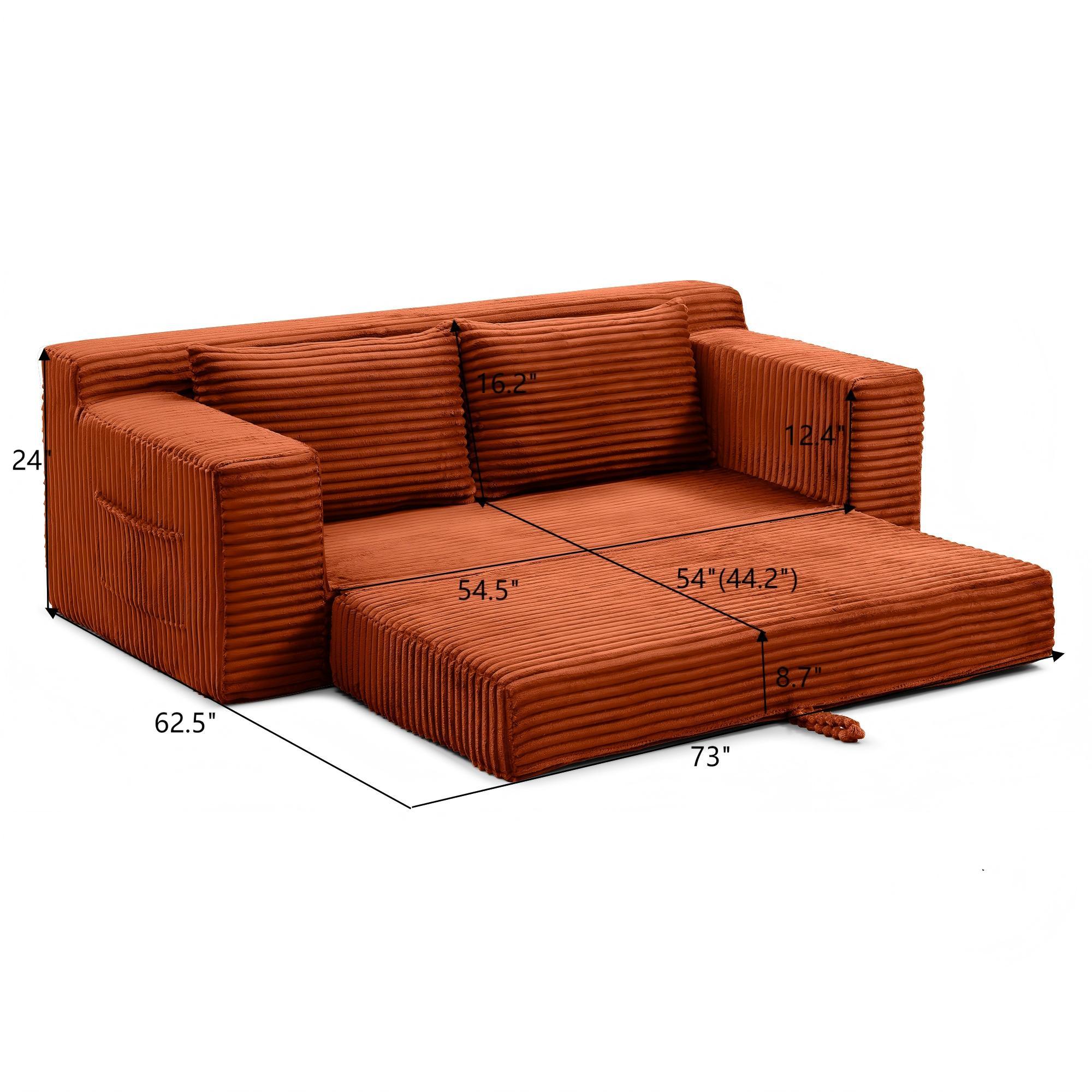 Niccae Memory Foam Cloud Loveseat Sofa 2 in 1 Convertible Folding Couch Bed No Assembly Compressed Corduroy Floor Lounge for Apartment Office Bedroom Living Room Niccae Memory Foam Cloud Loveseat Sofa 2 in 1 Convertible Folding Couch Bed No Assembly Compressed Corduroy Floor Lounge for Apartment Office Bedroom Living Room