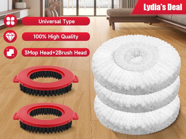 Spin Mop Replacement Head for Hurrica Mopnad Cassabel Universal 360 Spin Mop Systems cleaning supplies and tools Home Cleaning Bundle