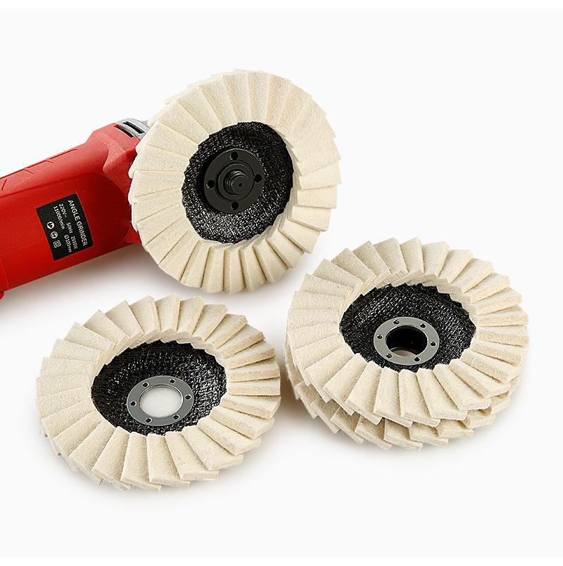 3PCS 5inch Wool Polishing Wheels Buffing Pads AngleGrinder Accessories Grinding Disc for Metal GlassCeramic Polishing