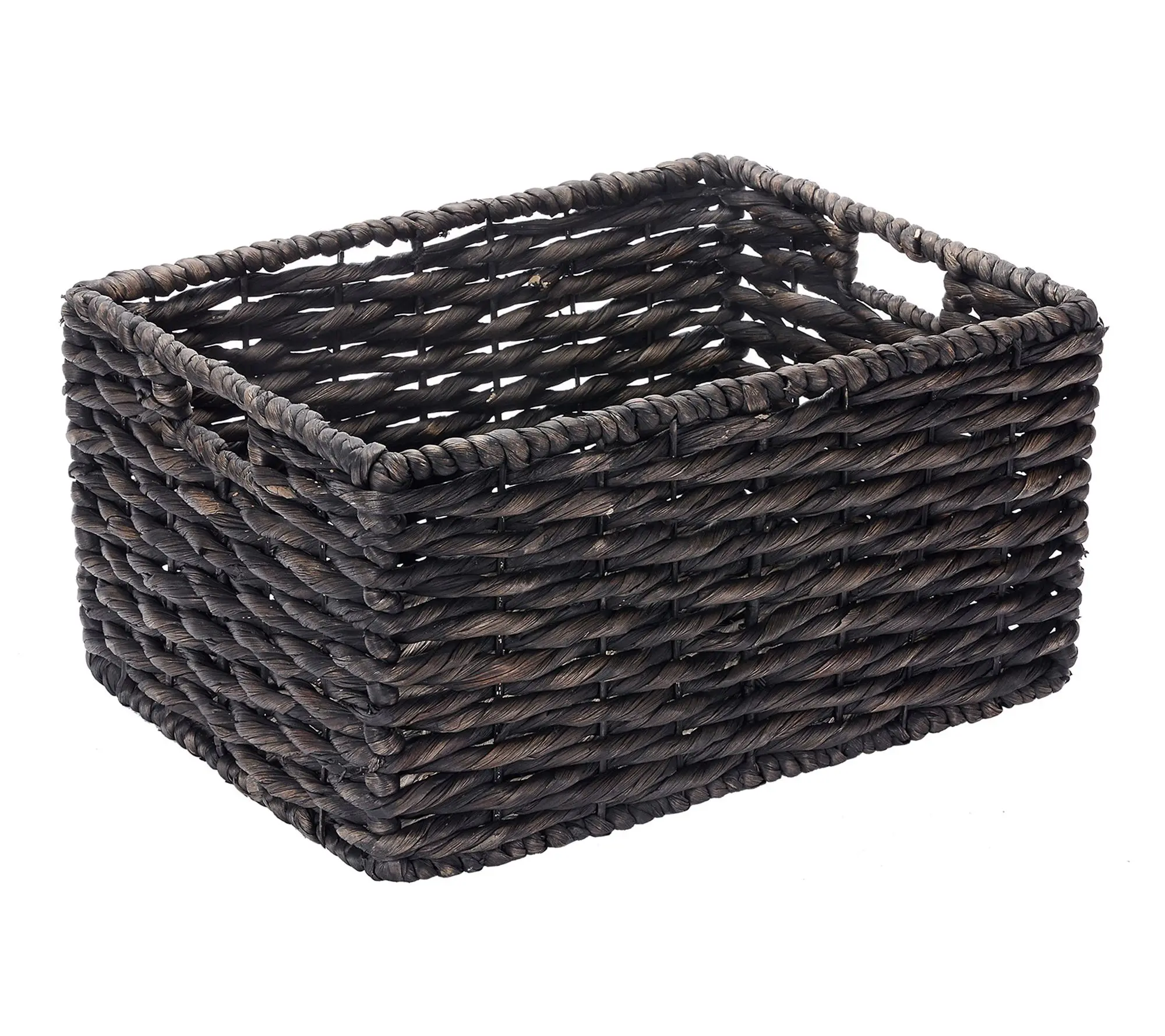 Villacera Set of 2 Rectangle Handmade Twisted Wicker Baskets Villacera Set of 2 Rectangle Handmade Twisted Wicker Baskets