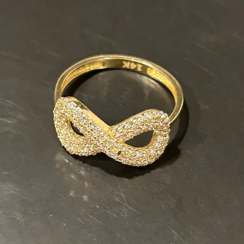 Infinity Ring 14k gold size 7 solid