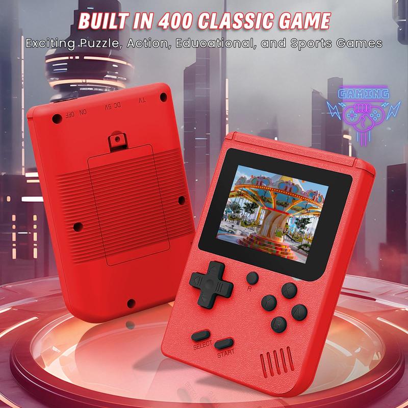 Portable Handheld Game Console with 400 Classical Games, Mini Retro Gamepad, Support for Connecting TV and Two Players, 1020mAh Rechargeable Battery