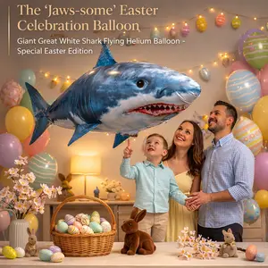 Remote-controlled shark balloon, indoor remote-controlled swimming fish toy, giant inflatable animal, party decorations