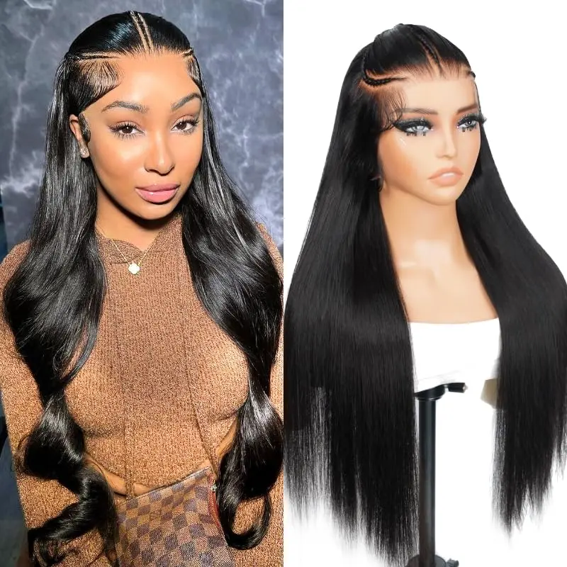 Alipearl Hair Pre Braided Wig Stylist Pre Cut Ready To Go Glueless Straight 13x4 Lace Human Hair Lace Frontal Wig #TikTokShopBackToSchool #SoHoChic