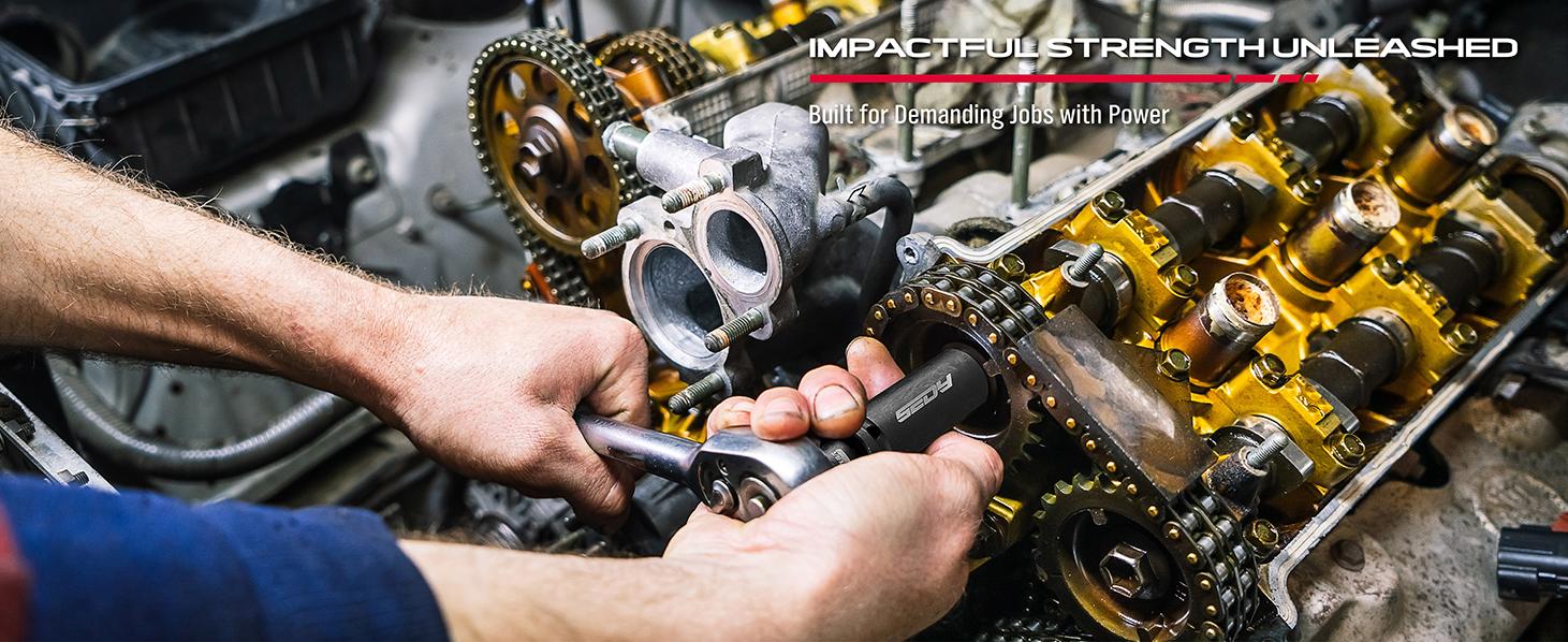 Universal Joint Socket Reducer Set: 7-Piece Impact Wobble U Joint & Adapter Set with Magnetic Aluminum Storage Rail Premium Cr-V Steel 1/4", 3/8" & 1/2" Drive U Joint and Adapter Set