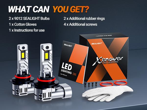 2018 Cadillac ATS 9012/HIR2 80W 6500K White IP68 LED Headlight Bulbs 2PCS SEALIGHT X1S