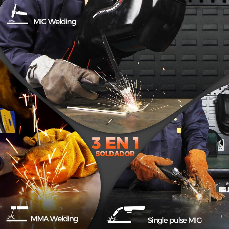 FEIFANKE MIG145Amini Welder,3-in-1 MIG/ARC/Lift TIG mig welder machine,110v IGBT Inverter synergic control ARC /MMA Welding Machine, protable LED Digtital Display Gasless Welding machine,For Repair Work &.DIY work