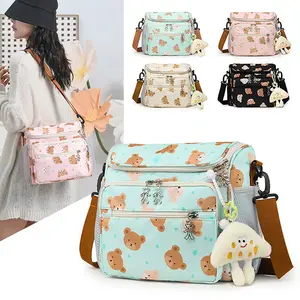 Single Shoulder Crossbody Parent Bag, Multifunctional Diaper Bag, Casual Baby Diaper Bag with Multiple Pockets, Large Capacity Milk Bottle Storage, Travel Infant Essentials