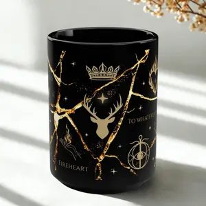 ToG Fireheart Mug, Bookish Coffee Cup, Aelin Galathynius, Throne of Glass Merch, Fantasy Book Lover Gift, The Thirteen Mug, To Whatever End