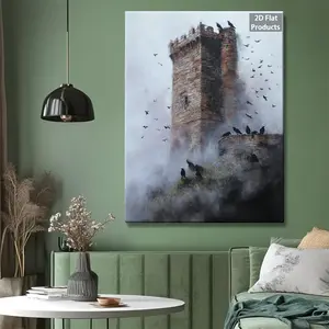 2D Flat, 2D Flat, 2D Flat A Single Piece of 2D Flat Canvas Wall Art, Perfect for Home Decor, Featuring a Mural That Serves As Inspiration for Christmas. This Framed Artwork Depicts an Old Scene And Is Suitable for Both Living Rooms And Bedrooms	