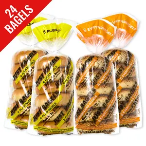 Just Bagels 12 Plain and 12 Everything Bagels Non-GMO Authentic New York Style Chewy Crunchy Bagels Made in Da Bronx