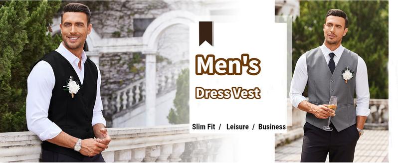 COOFANDY Men's Vests Casual Dress Suit Vest Slim Fit Business Formal Waistcoat Vest COOFANDY Men's Vests Casual Dress Suit Vest Slim Fit Business Formal Waistcoat Vest