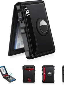 Men’s Minimalist Wallet, Wallets for Men, Holds 9–13 Cards, Compact Bifold Design with Money Clip & ID Window, RFID Blocking Pop-Up Aluminum Card Holder, everyday purse