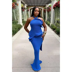 Curve Appeal Maxi Dress- Blue
