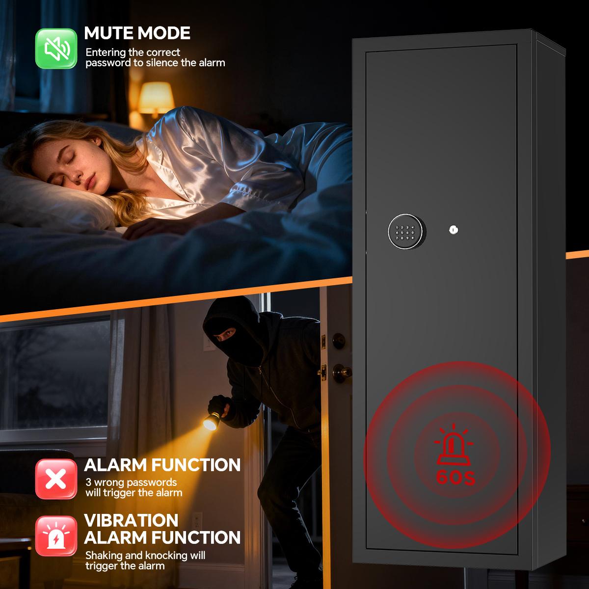 ACTIGER Gun Safe for Rifles and Shotguns - Large Capacity Pistol Storage Cabinet - Heavy Duty Steel Security Box for Home & Office - Quick Access Firearm Safe with Easy Assembly