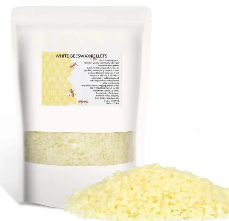 White Beeswax Pellets 2LB 100% Pure and Natural Triple Filtered for Skin, Face, Body and Hair Care DIY Creams, Lotions, Lip Balm and Soap Making Supplies