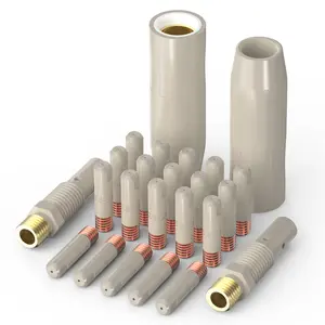 YESWELDER 24Pcs MIG Welding Gun Consumables Set with Non-Stick Coating | .030"/.035" Contact Tips, Nozzles & Diffusers for Lincoln Magnum 100L Torch