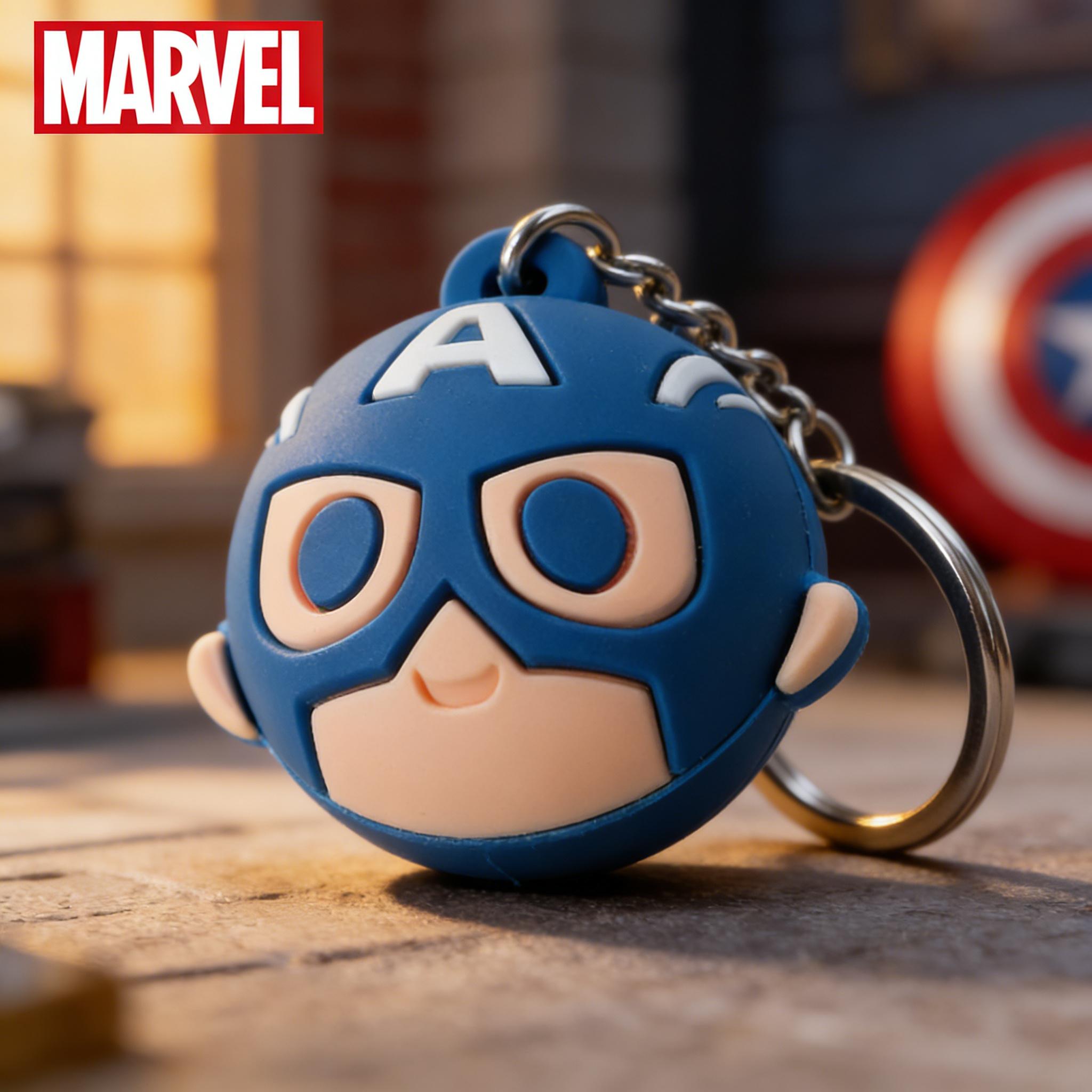 Marvel Captain America Keychain 1Pc Officially Licensed 3D Figurine Bag Clip Charms PVC Suitable Fans Gift Backpack Decor Steven Rogers