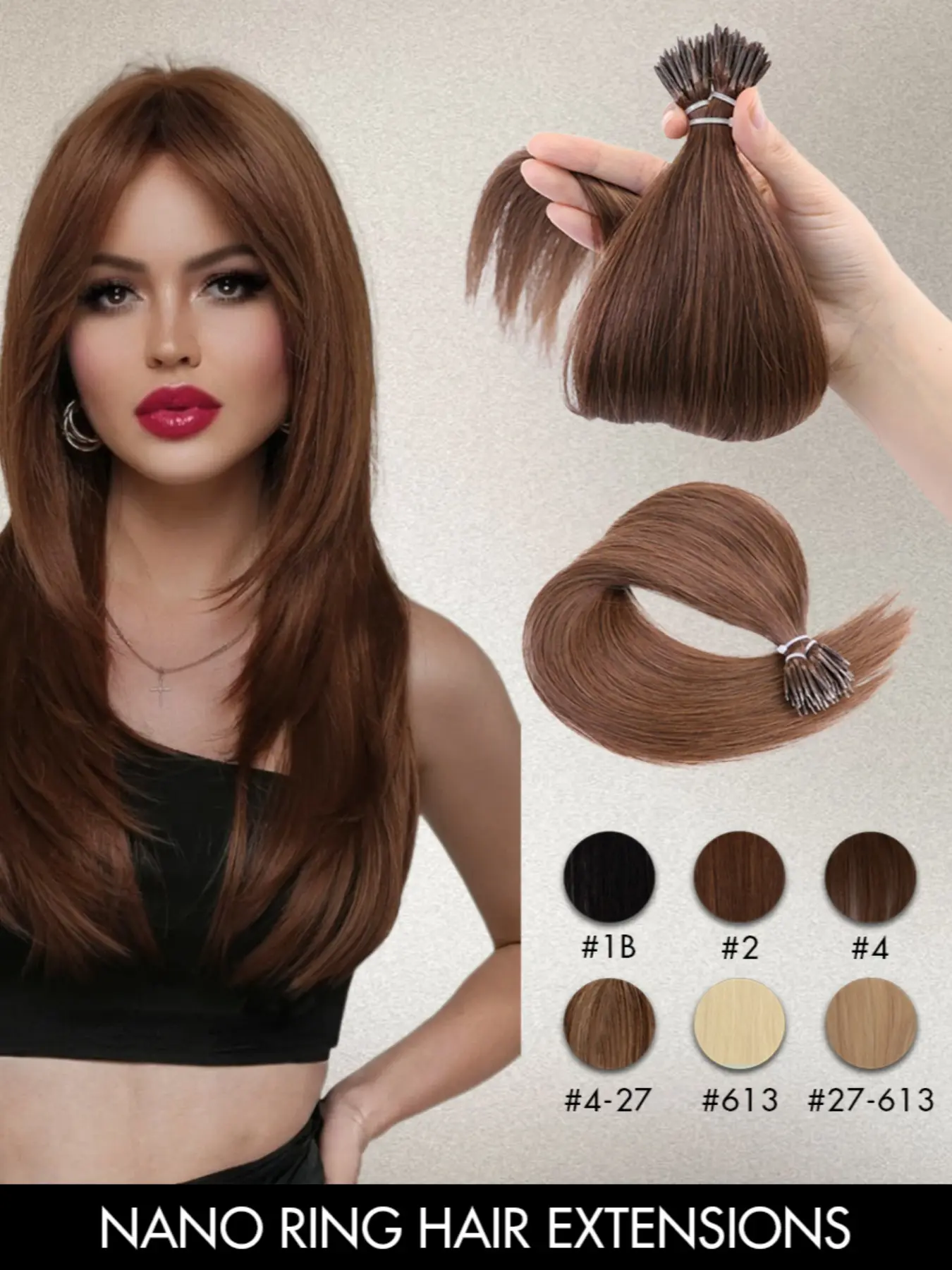Nano Hair Extensions & Platinum Blonde Highlights, 22 Inch Cold Fusion Design, Durable and Fashionable Look