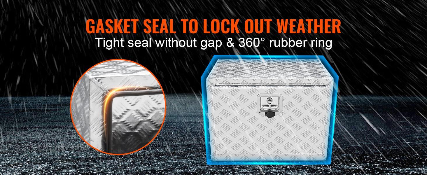 VEVOR Underbody Truck Box, 24"×14"×16" Pickup Storage Box, Heavy Duty Aluminum Diamond Plate Tool Box with Lock and Keys, Waterproof Trailer Storage Box with T-Handle Latch for Truck, Van, Trailer VEVOR Underbody Truck Box, 24"×14"×16" Pickup Storage Box, Heavy Duty Aluminum Diamond Plate Tool Box with Lock and Keys, Waterproof Trailer Storage Box with T-Handle Latch for Truck, Van, Trailer