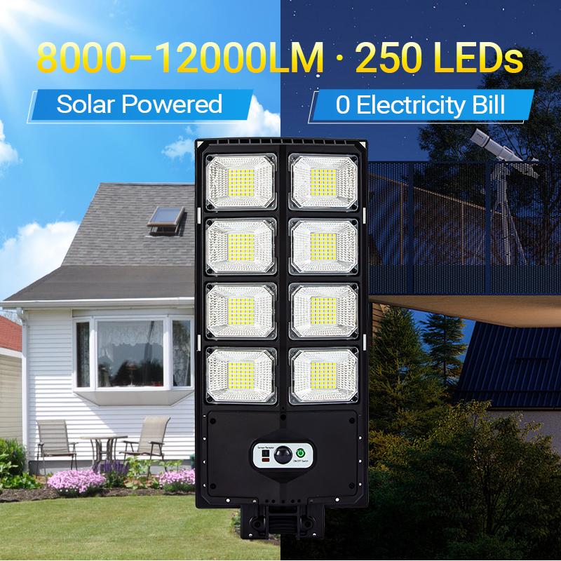 New Solar Street Lamp Road Lighting With Remote Control Garden Light Dusk To Dawn Solar Light Outdoor With Motion Sensor And Remote Control, Suitable For Courtyard, Parking Lot, Garage, Street