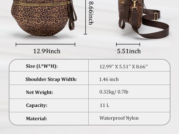 MEXS Bum Bag for Women 11L Crossbody Bags Fanny Packs Sling Belt Purse Waist Chest Shoulder Bag