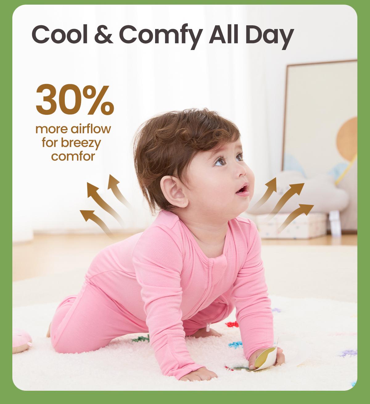 PatPat Bamboo Ultra-Stretchy Baby Zip-Up Pajamas – 3X Extended Growth Fit (0-24M), 8% Spandex for All-Day Comfort | Scratch-Free Sleeves, Adjustable Feet & Non-Slip Soles | Cute Prints