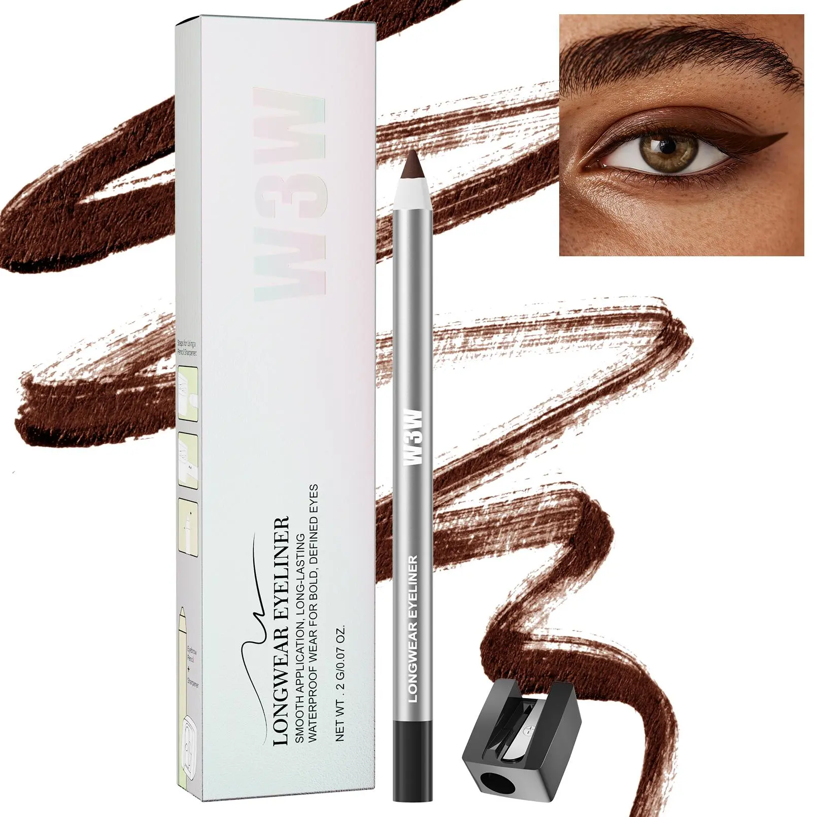 Flawless Eye Pencil Eyeliner - Waterproof, Smudge-Proof, Long Wear Eyeliner with Creamy Easy Glide Formula, Beginner-Friendly for Daily Wear & Parties, Sensitive Skin Safe, Transfer-Proof Makeup