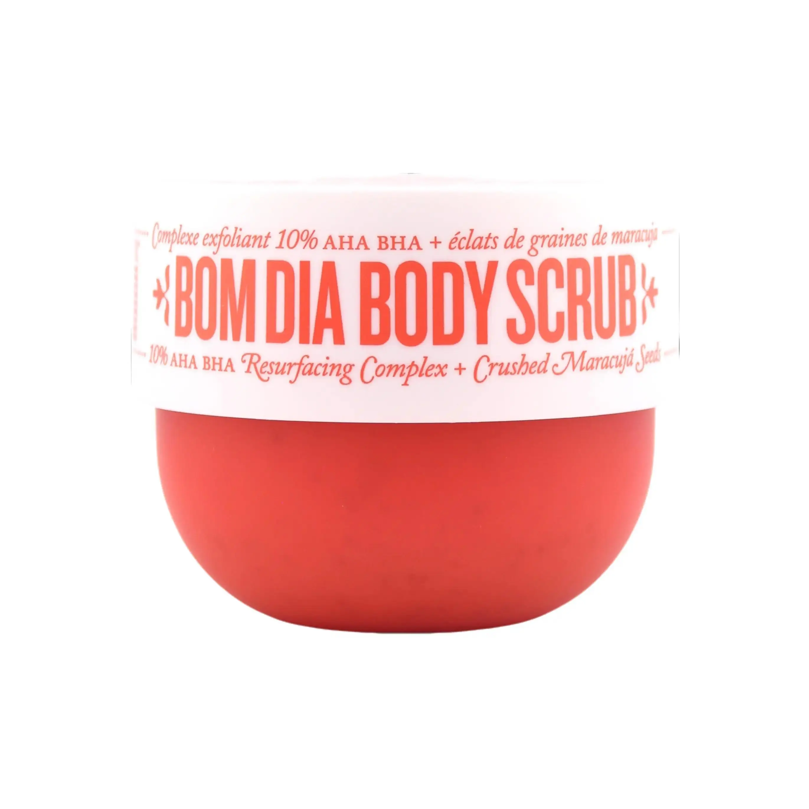 Sol de Janeiro Bom Dia Bright Exfoliating Body Scrub (220g) - 10% AHA-BHA Resurfacing Complex, Passionfruit Seeds, Vanilla Scent, Floral Cosmetic Body Care for Smooth Radiant Skin