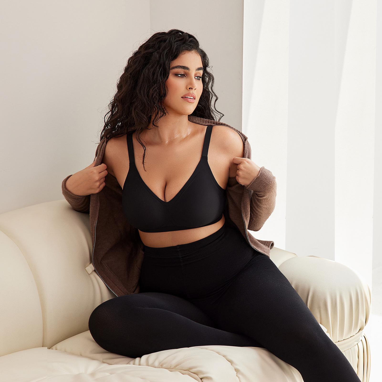 OEAK Women Comfortable Push Up Bras Wireless Seamless Full Coverage Jelly Bra Buttery Soft Everyday Tshirt Bra Convertible Bra