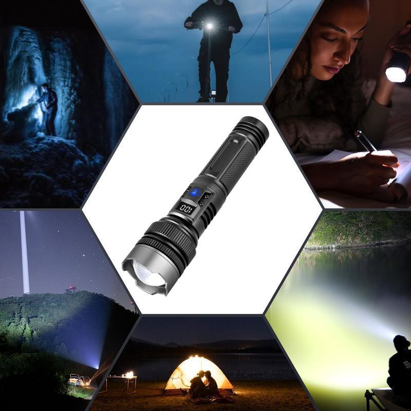 2-in-1 POWER BANK FLASHLIGHT Super Bright USB Rechargeable Zoomable for Camping Emergency Fishing fathersdaygift 2PCS