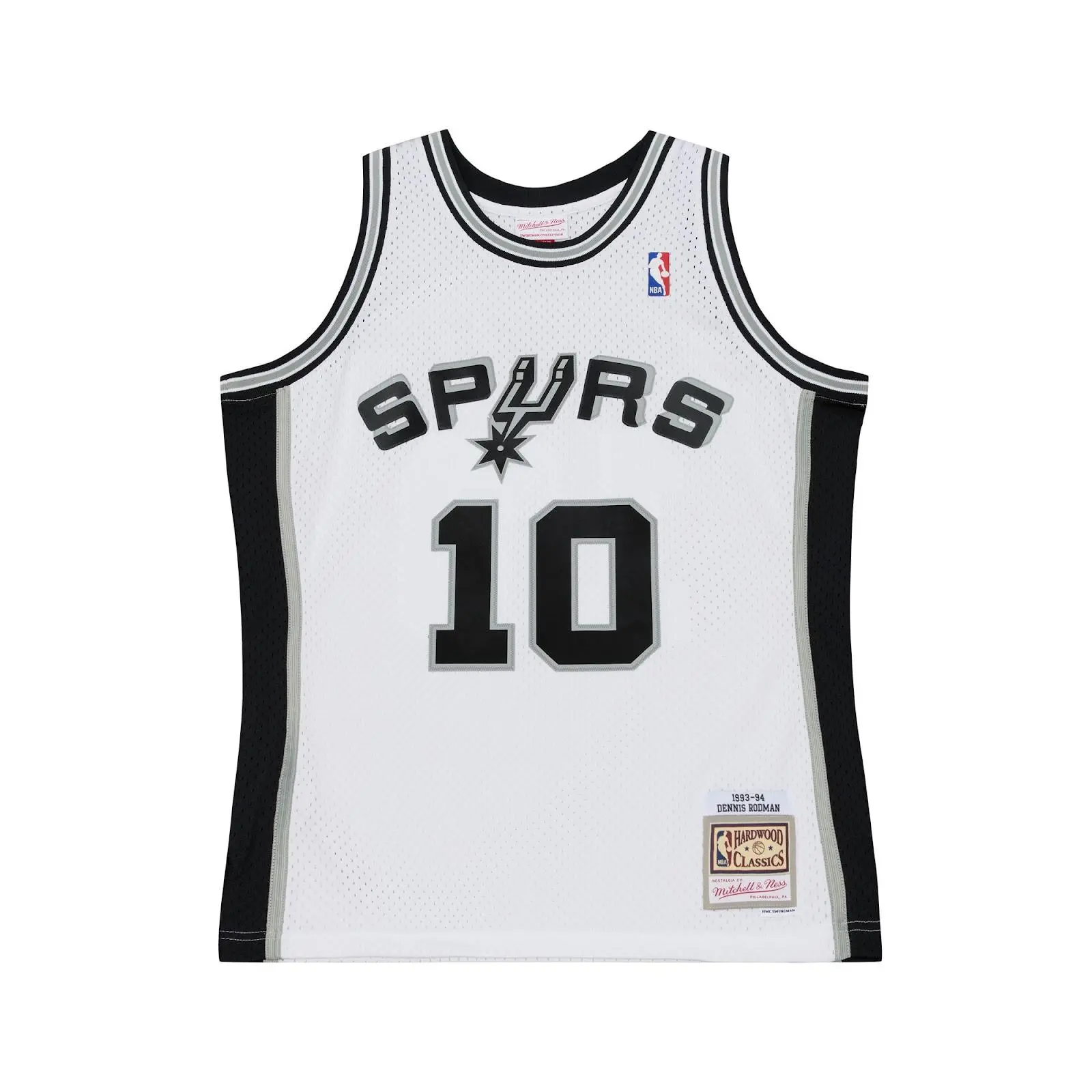 Mitchell & Ness Men's Dennis Rodman White San Antonio Spurs 1993-1994 Swingman Jersey