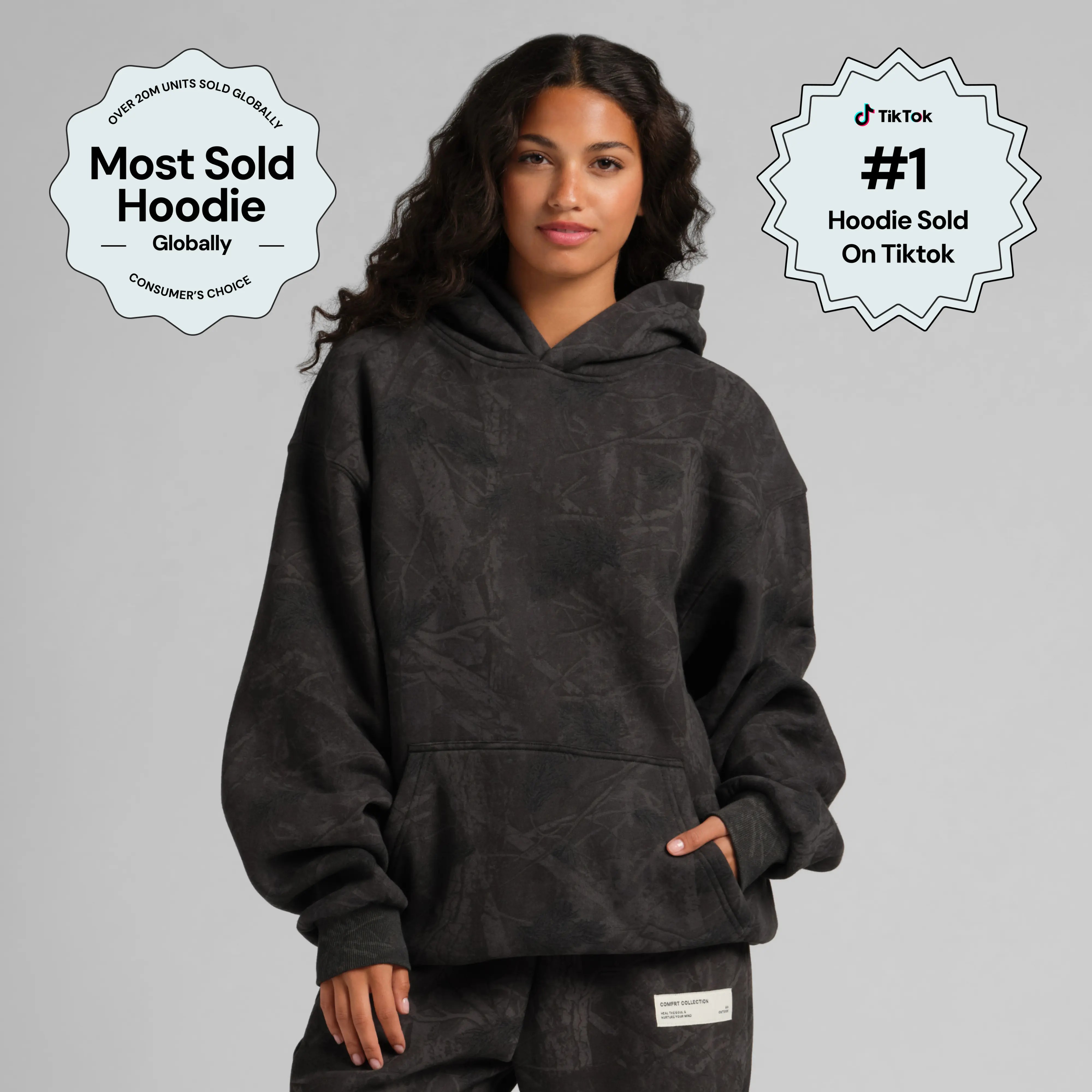 Comfrt | The Camo Hoodie - Mega | Camo Print Hooded Sweatshirt, Cotton Fleece Fabric, Slouchy Fit