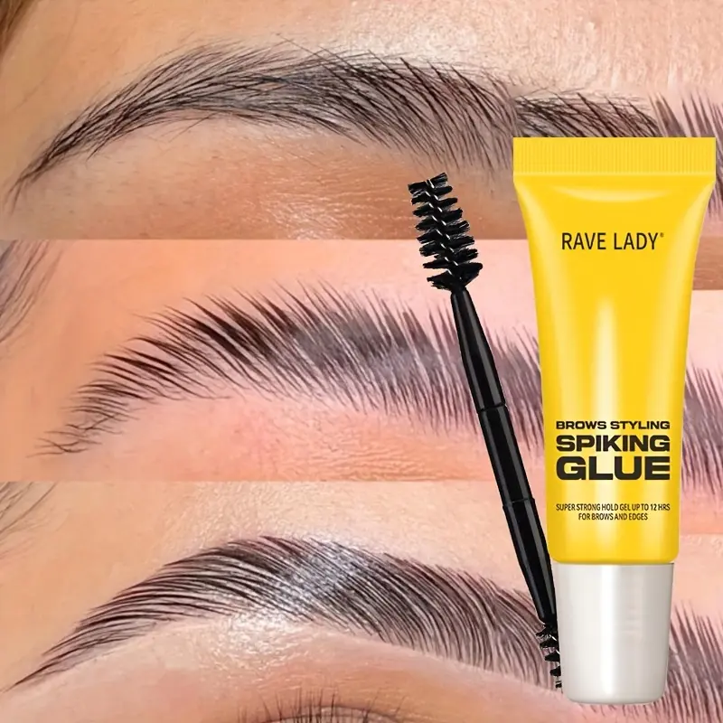 Eyebrow Styling Adhesive Tape & Brush with 3D Brow Shaping Gel, Brow Lamination Gel, Brow Styler Gel, Strong Hold, Waterproof & Sweat-Resistant, Long-Lasting Transparent Gel for Natural Look