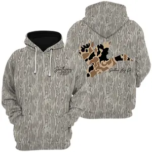 Southern Boy Vintage Camo Duck Graphic Camo T-Shirt, Sweatshirt, Hoodie with Tree Print, Long Sleeve Outdoor Hunting Pullover Hooded, Soft & Durable Camouflage Sweatshirt, Gift for Men, Gift for Her