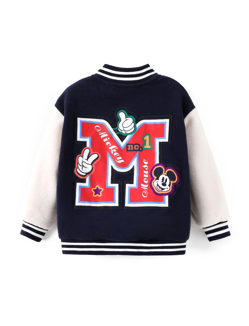 Disney Minnie Mouse Kids' Baseball Jacket - Cute Color - Block Design, Soft Fleece | Exclusive on TikTok Shop