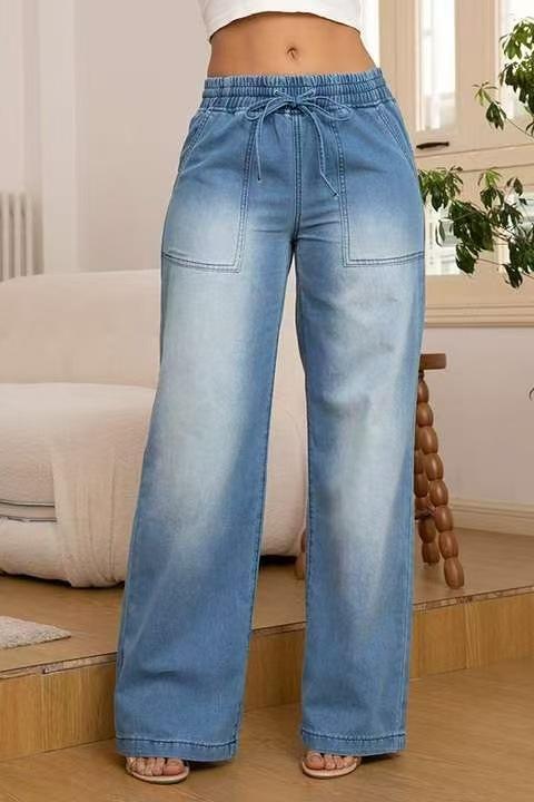 2025 New Women's Casual Slim-Fit Versatile Straight-Leg Jeans All Seasons Slim Fit Design Straight Leg Cut Fashionable Update