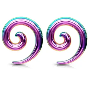 Spiral Tapers - Stainless Steel - Pair