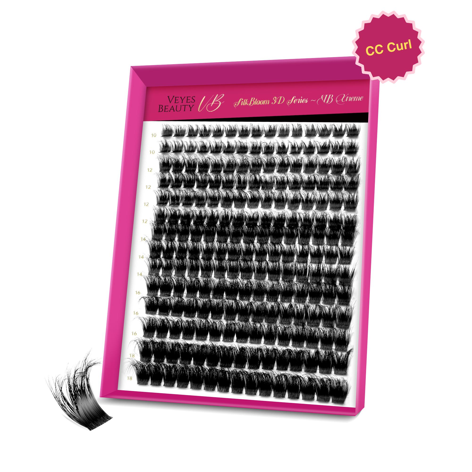 VEYESBEAUTY VB-Xtreme Cluster Lashes 3D DIY Mixed Length Individual Eyelashes Soft Durable Matte Black Fluffy for Makeup Cosmetic Eyelashes Extensions